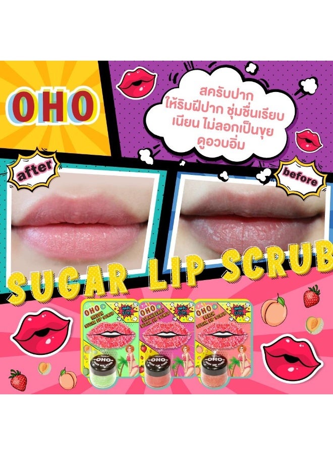 أوهو مقشر الشفاه بالسكر والفراولة التايلاندي – ترطيب وتفتيح طبيعي للشفاه | 25 جرام - Image 4